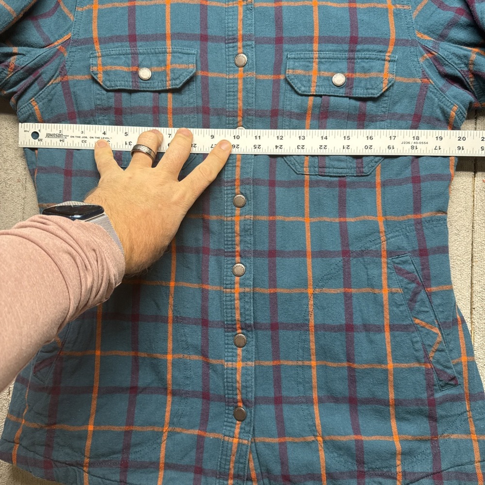 Duluth Men's Lined Plaid Snap Button Shirt Jacket Workwear Shacket Medium - Picture 6 of 10